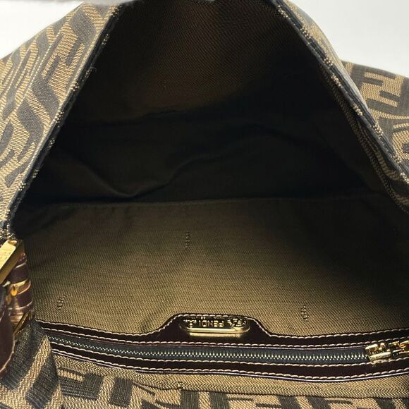 Fendi Zucca Pattern Shoulder Bag One Shoulder Handbag Mamma Baguette Shoulder - Picture 8 of 8